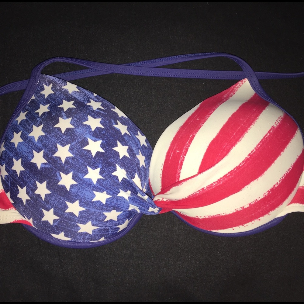 Flag Patterned Push-Up bathing suit Top